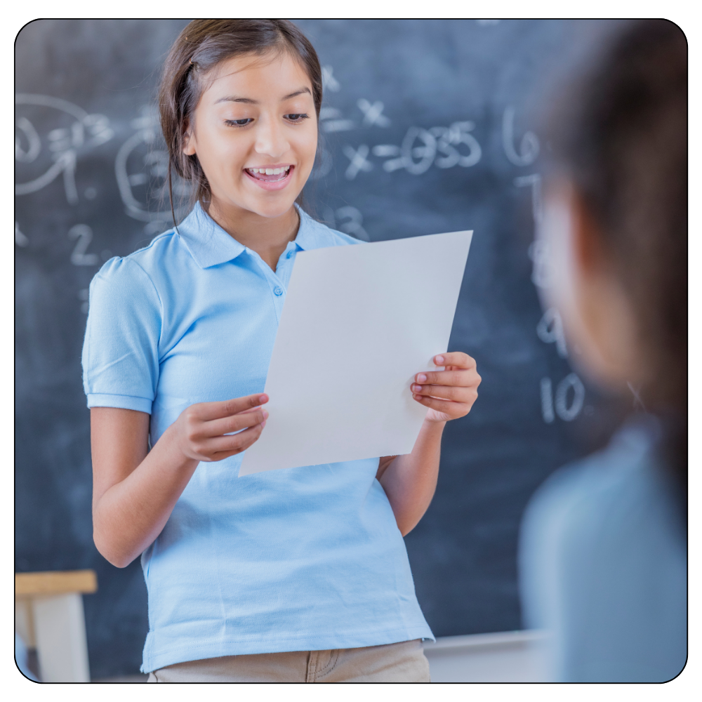 girl giving a speech