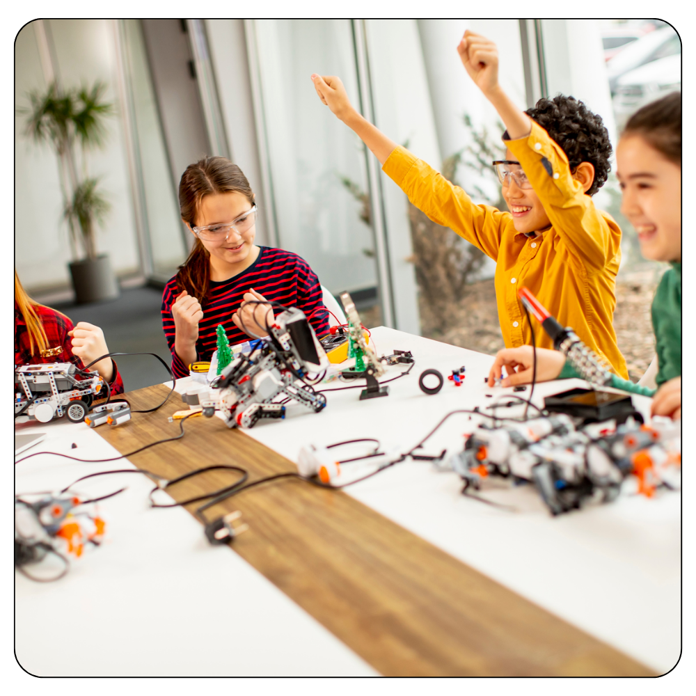 students building robots