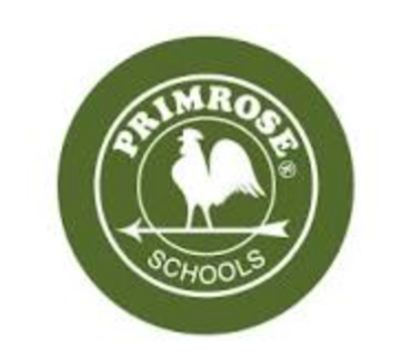 Green circle logo with white text. Displays a rooster, arrow, and school name. White background.