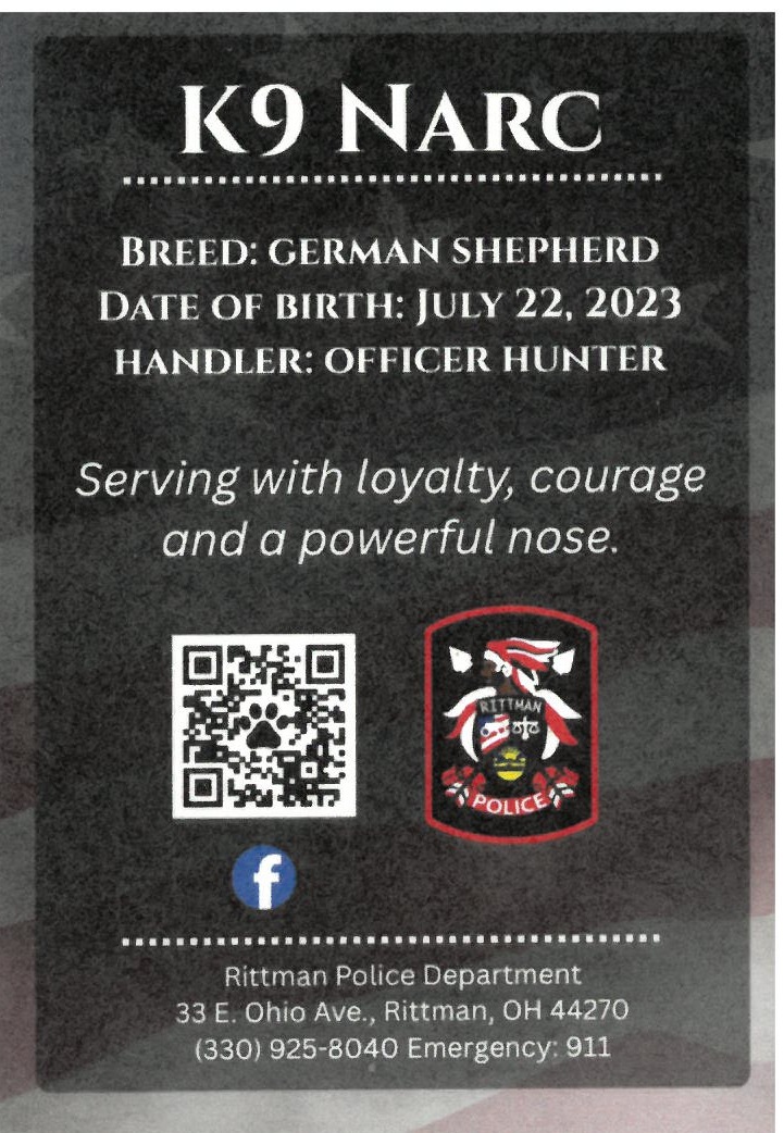 Drug dog Narc Description