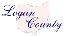 The image features the outline of Ohio with the text 'Logan County' elegantly scripted beside it.