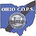 A graphic representation of the state of Ohio in blue, featuring the text 'OHIO C.O.P.S.' and a badge symbol in the center.