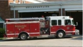 Bellefontaine Fire Department Engine 22  Parked in front of the Bellefontaine Fire Department