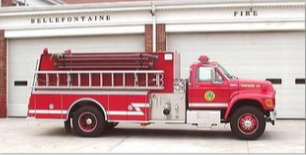 Bellefontaine Fire Department Tanker 21 Parked in front of the Bellefontaine Fire Department