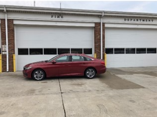 Bellefontaine Fire Department School Car Parked in front of the Bellefontaine Fire Department