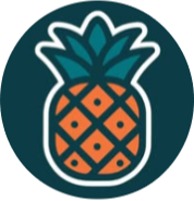 Downtown Bellefontaine logo of a pineapple on a dark green background