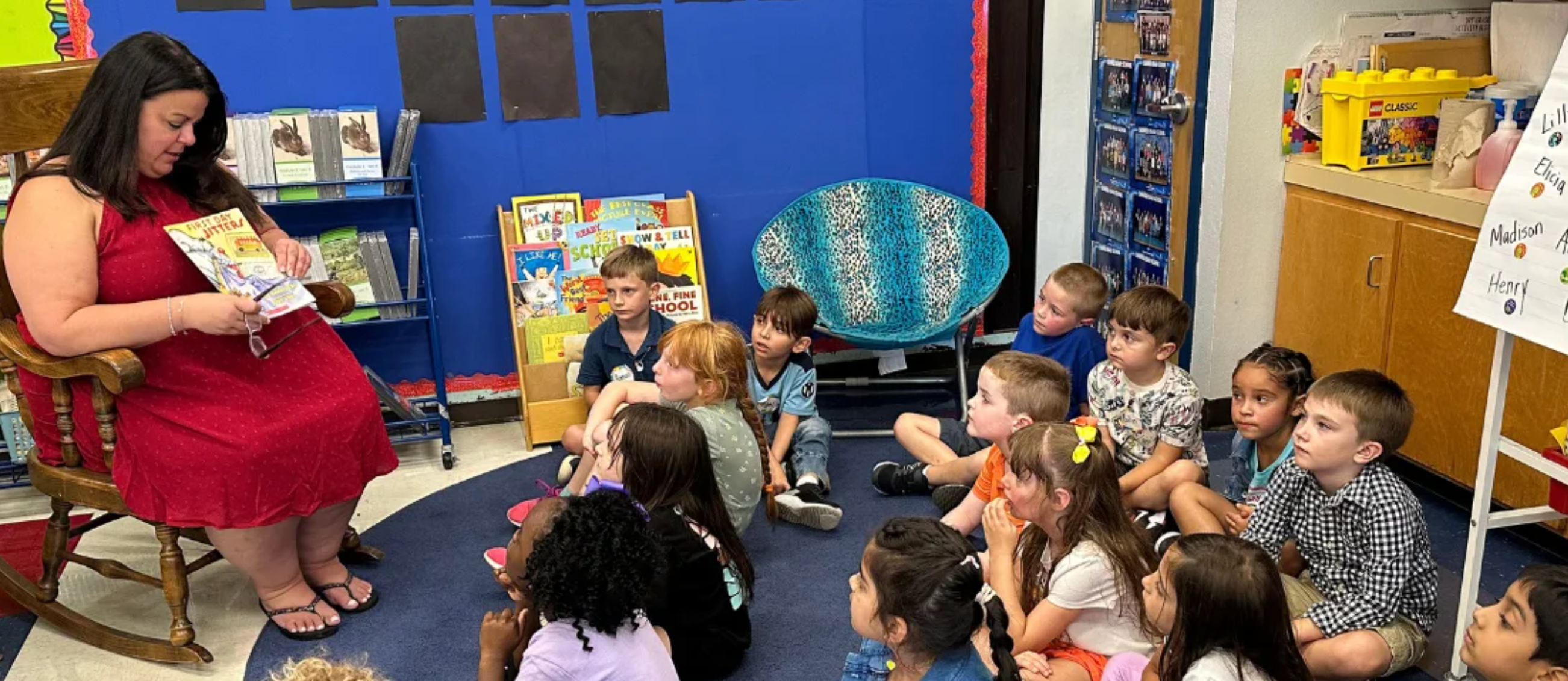students reading a book