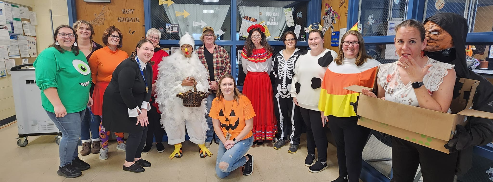 Staff all dressed up for Halloween