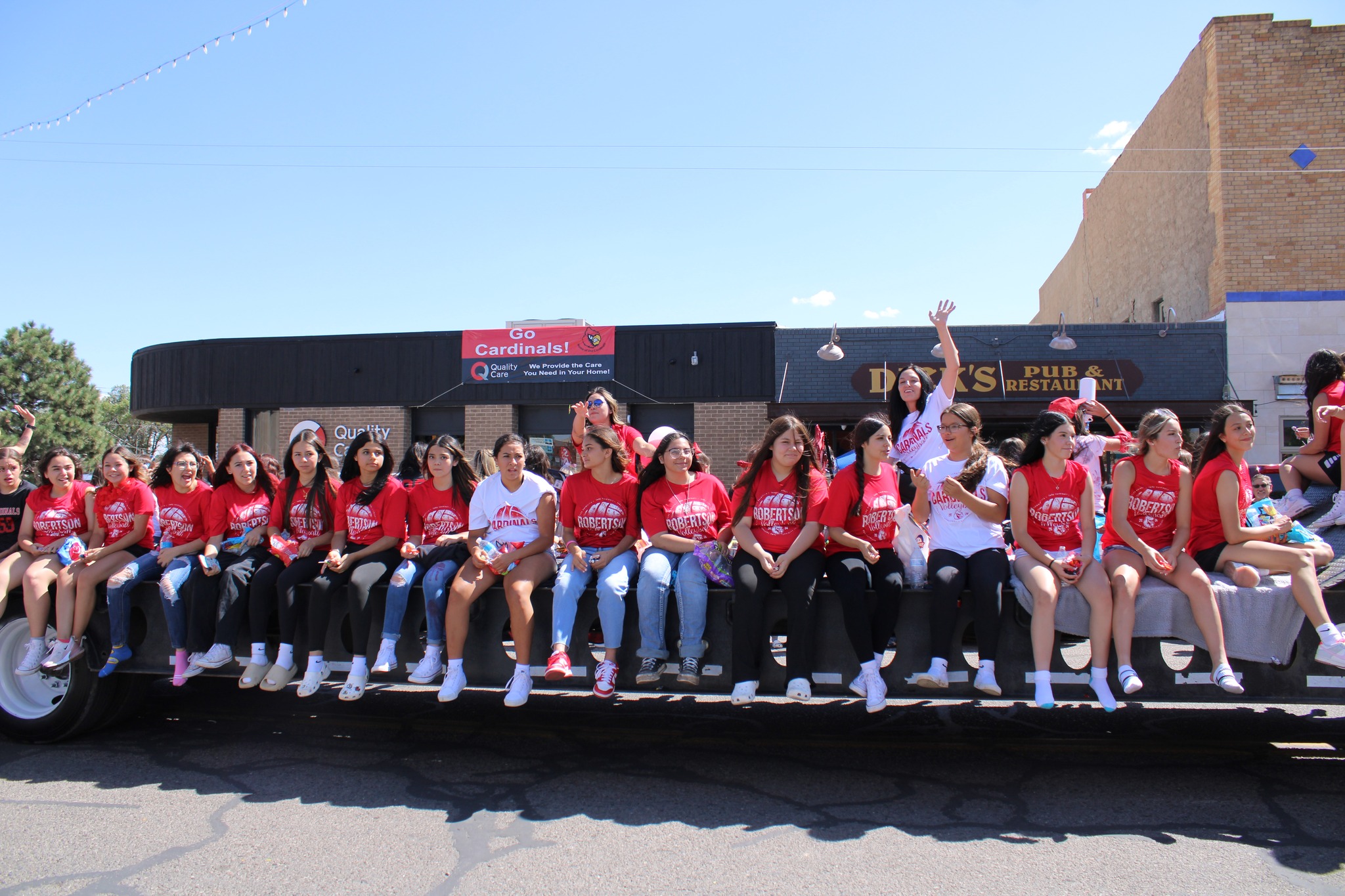 A group of students at a parade