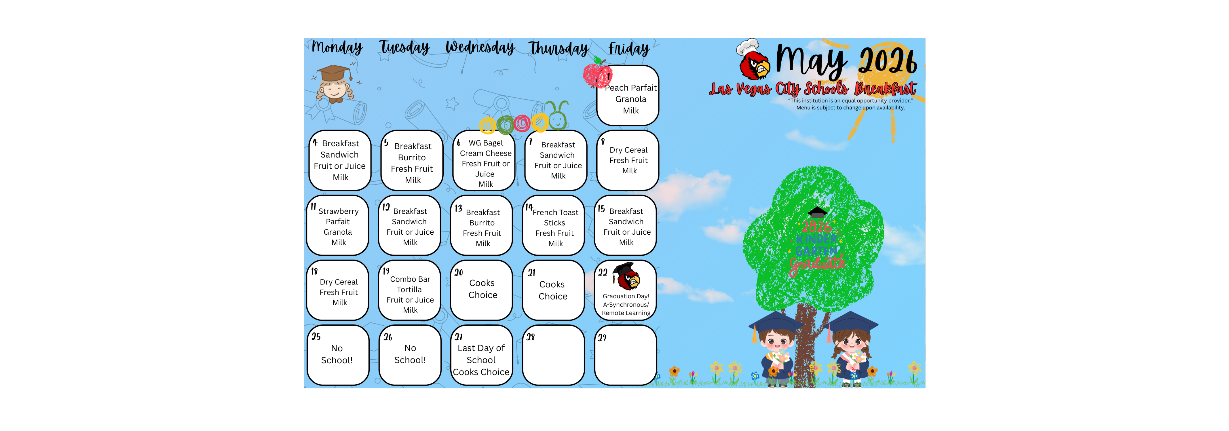 May 2026 Breakfast Menu