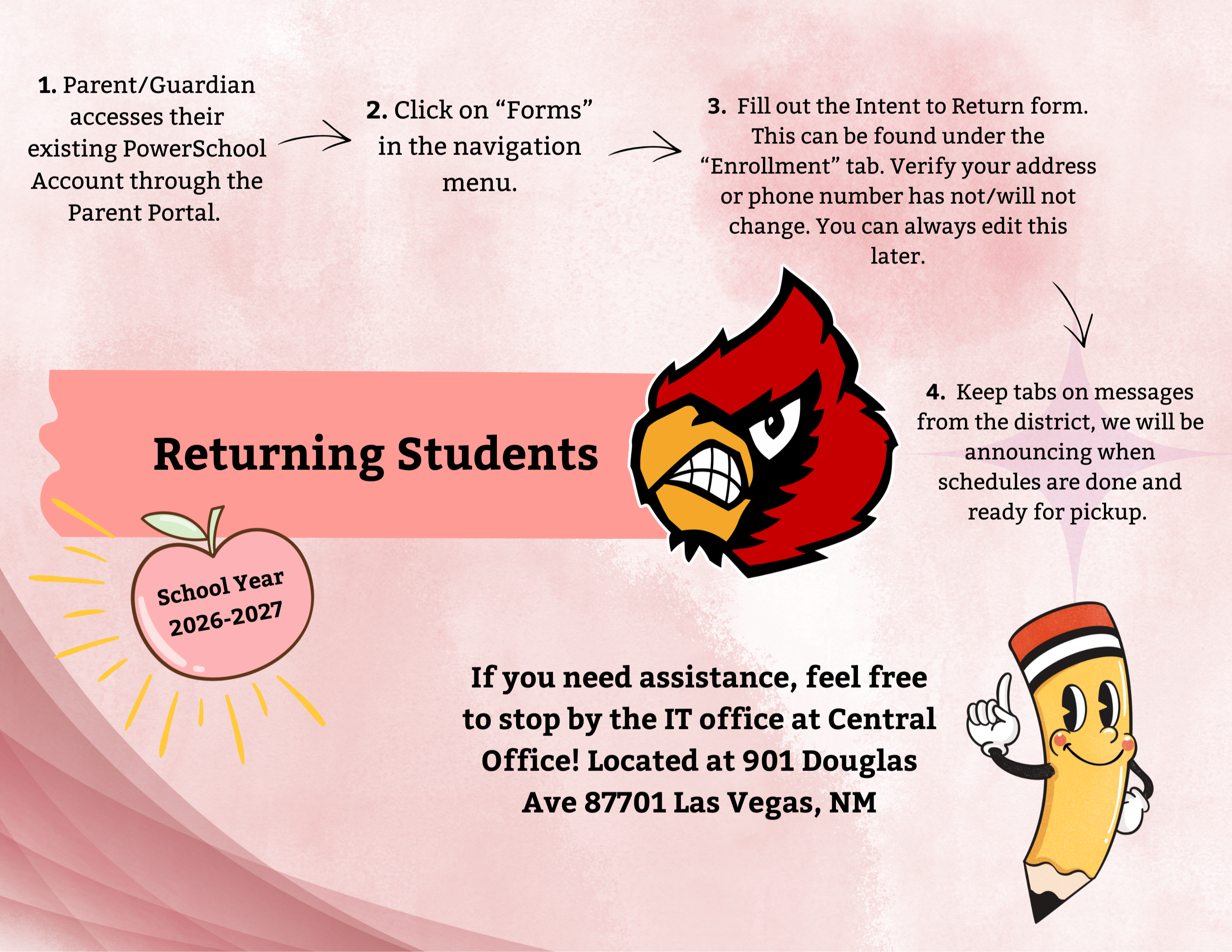 Returning Student Enrollment Flow Chart