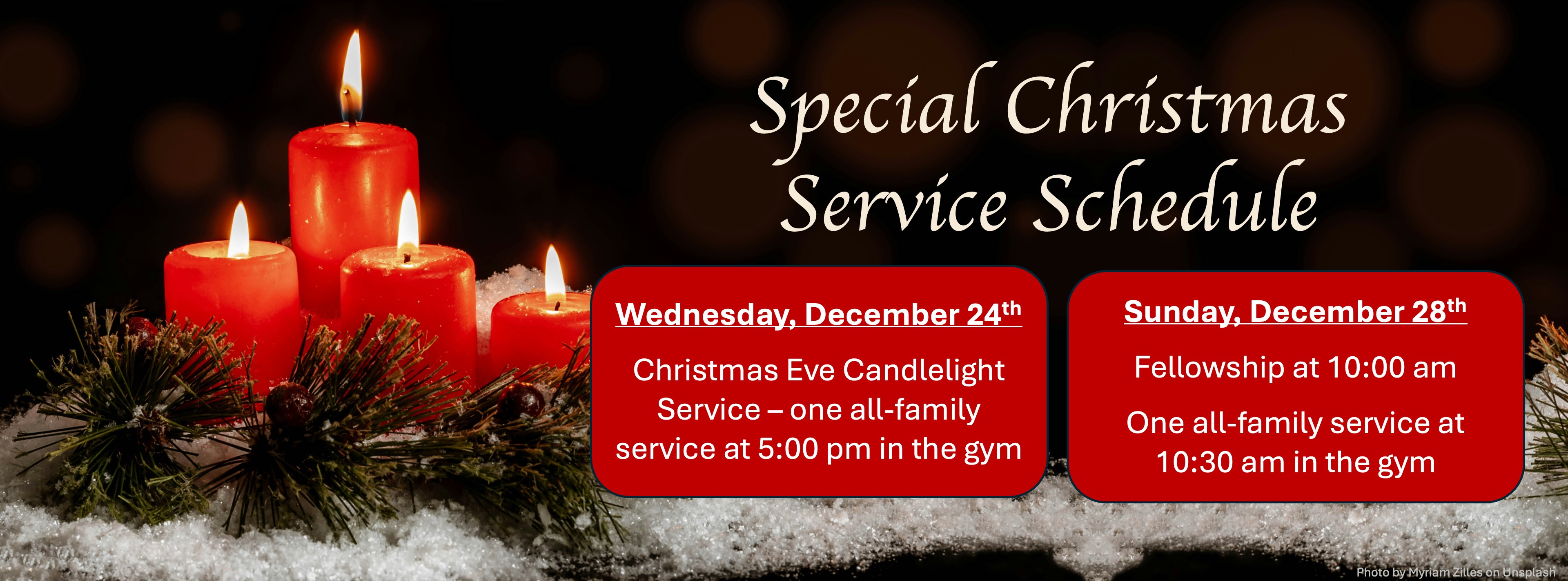 fancy text super imposed on a picture of lighted red candles