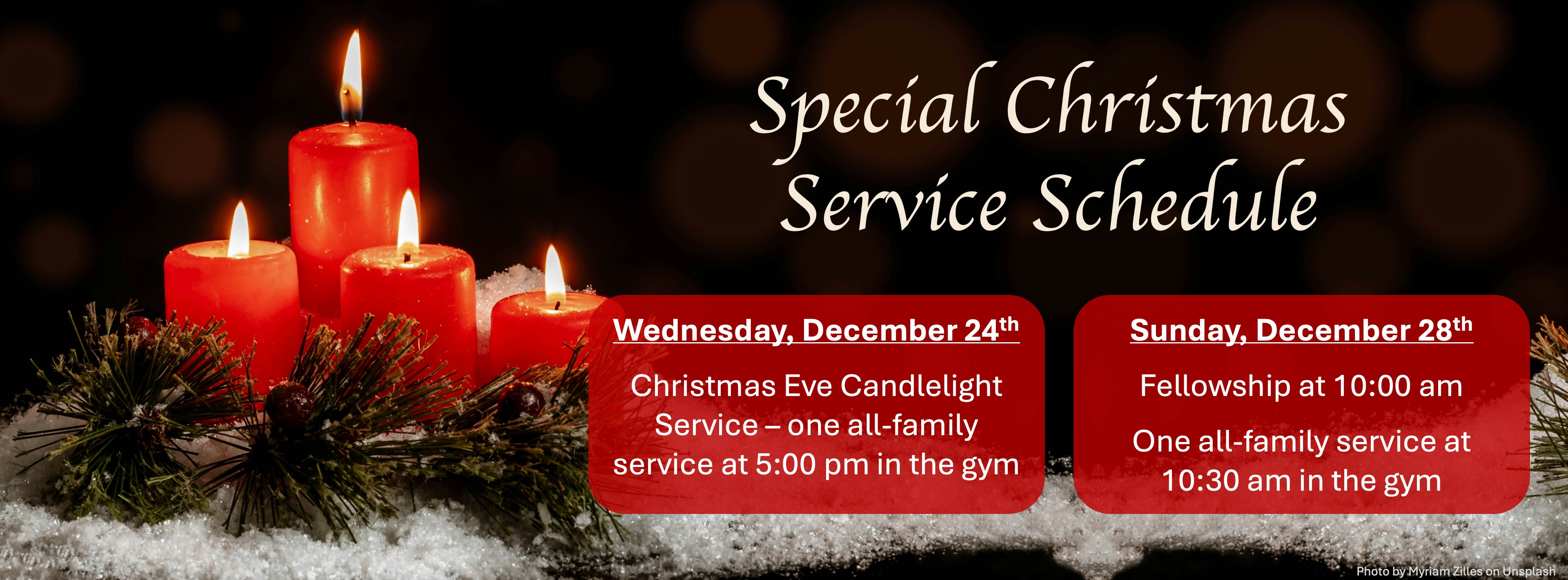 fancy text super imposed on a picture of lighted red candles