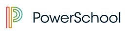 The logo of PowerSchool features a stylized letter 'P' in gradient colors alongside the name 'PowerSchool' in a modern font.
