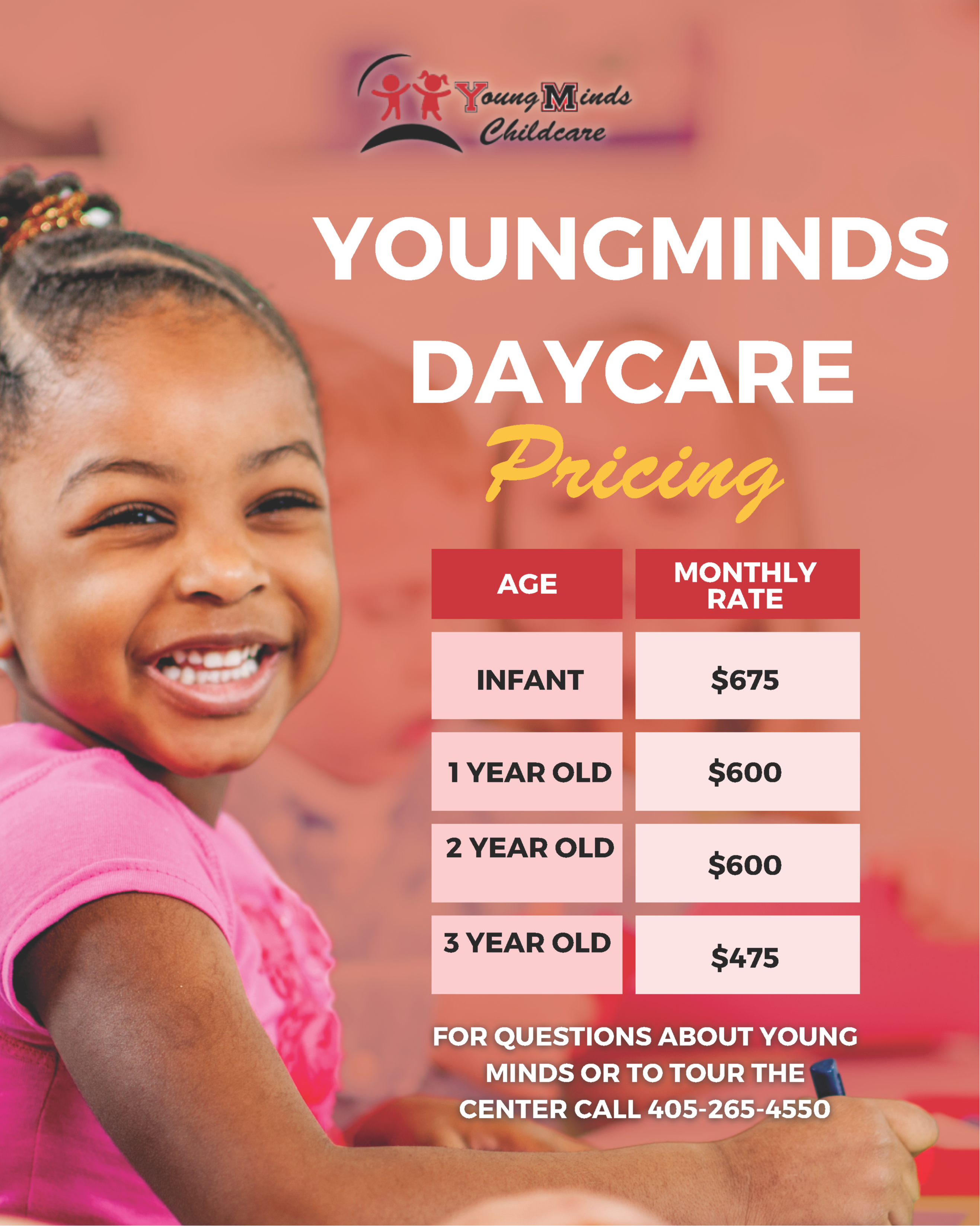 Young Minds Childcare Rate Sheet