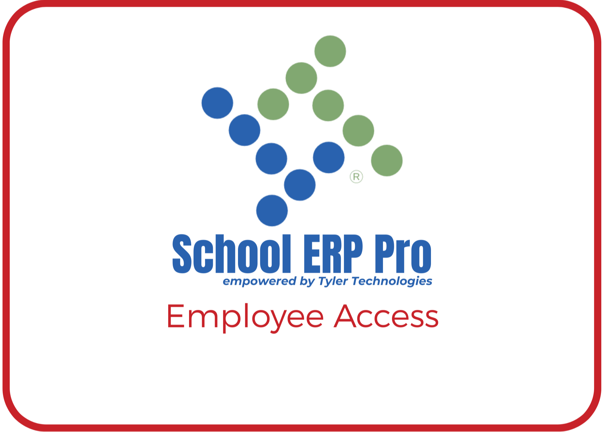 School ERP Pro Employee Access logo and link.
