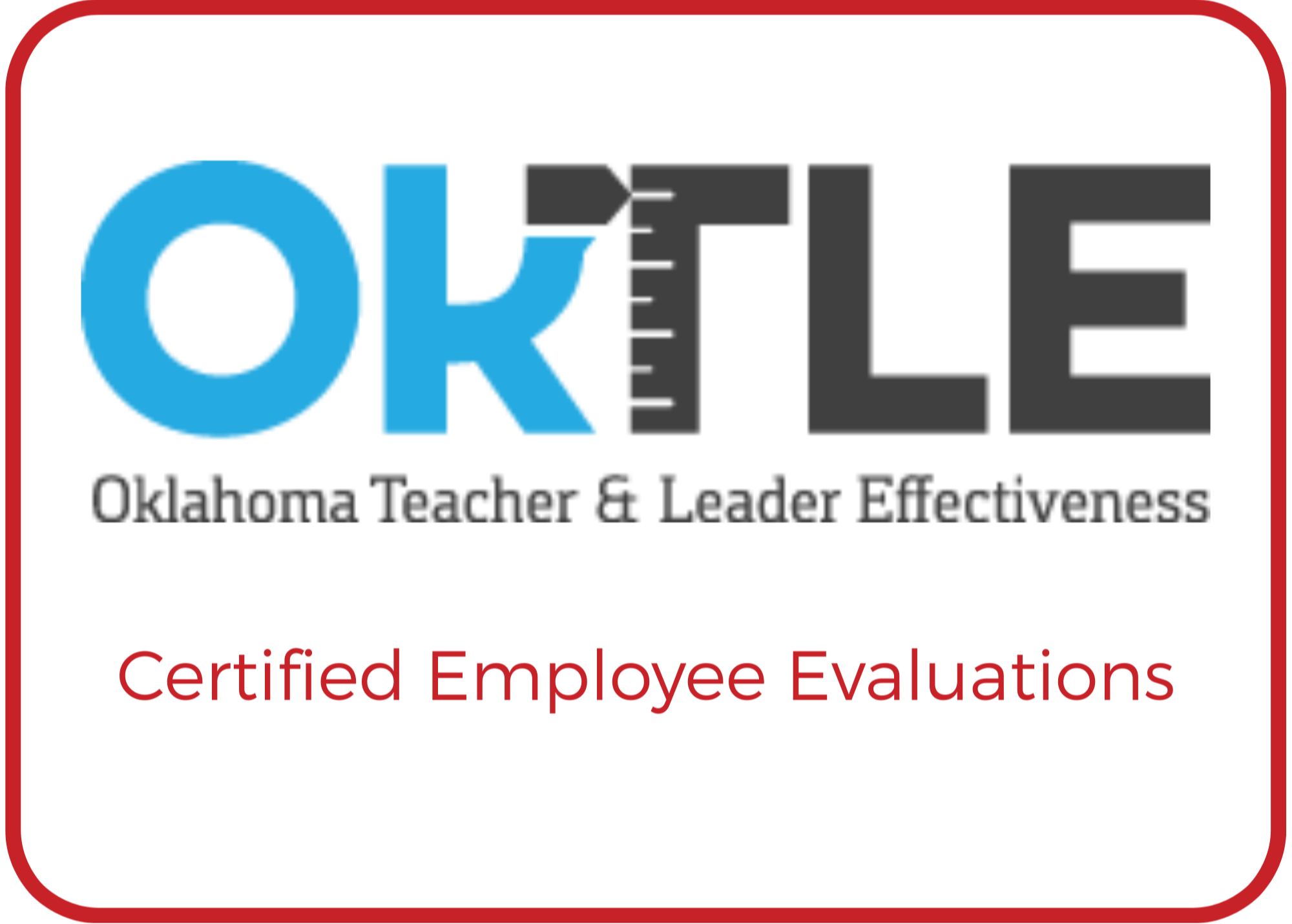 OKTLE Certified Employee Evaluations logo and link.