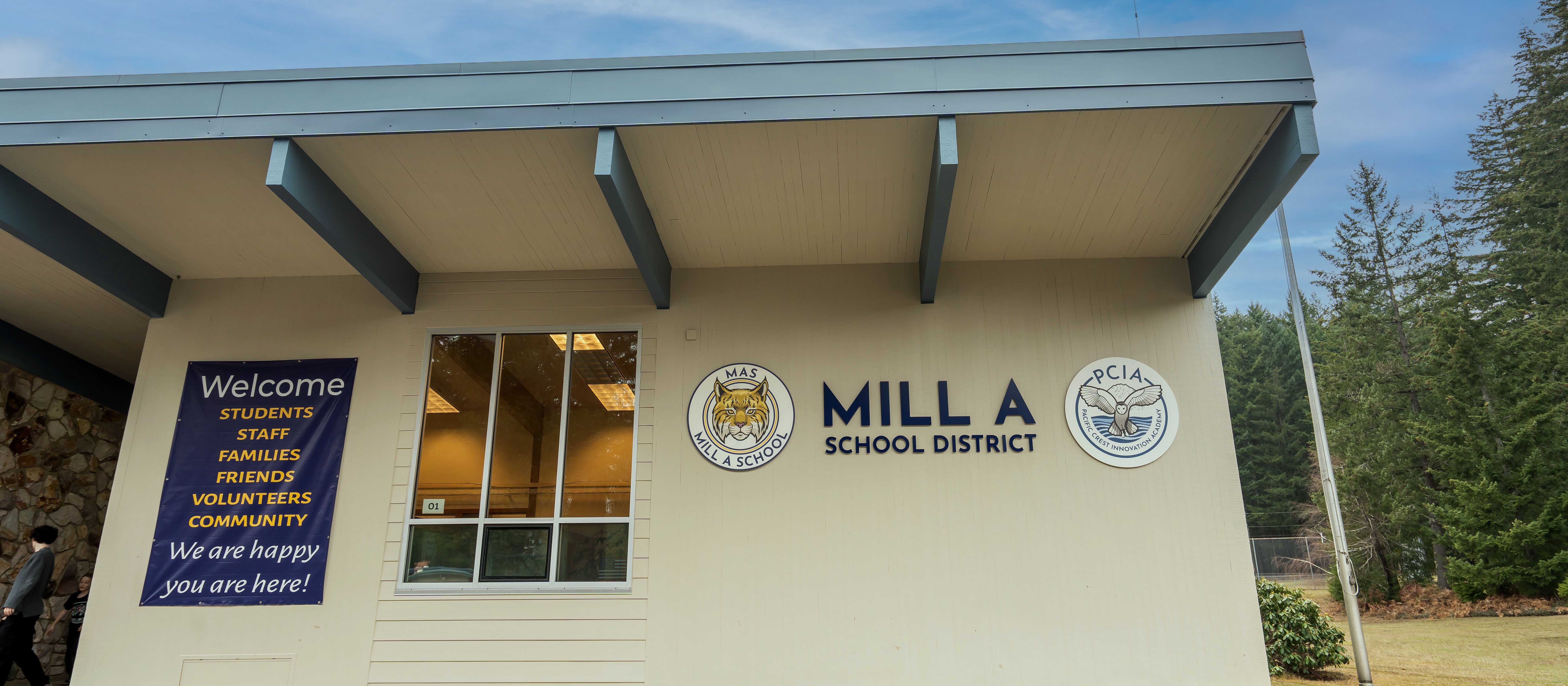 Mill A School District exterior of building