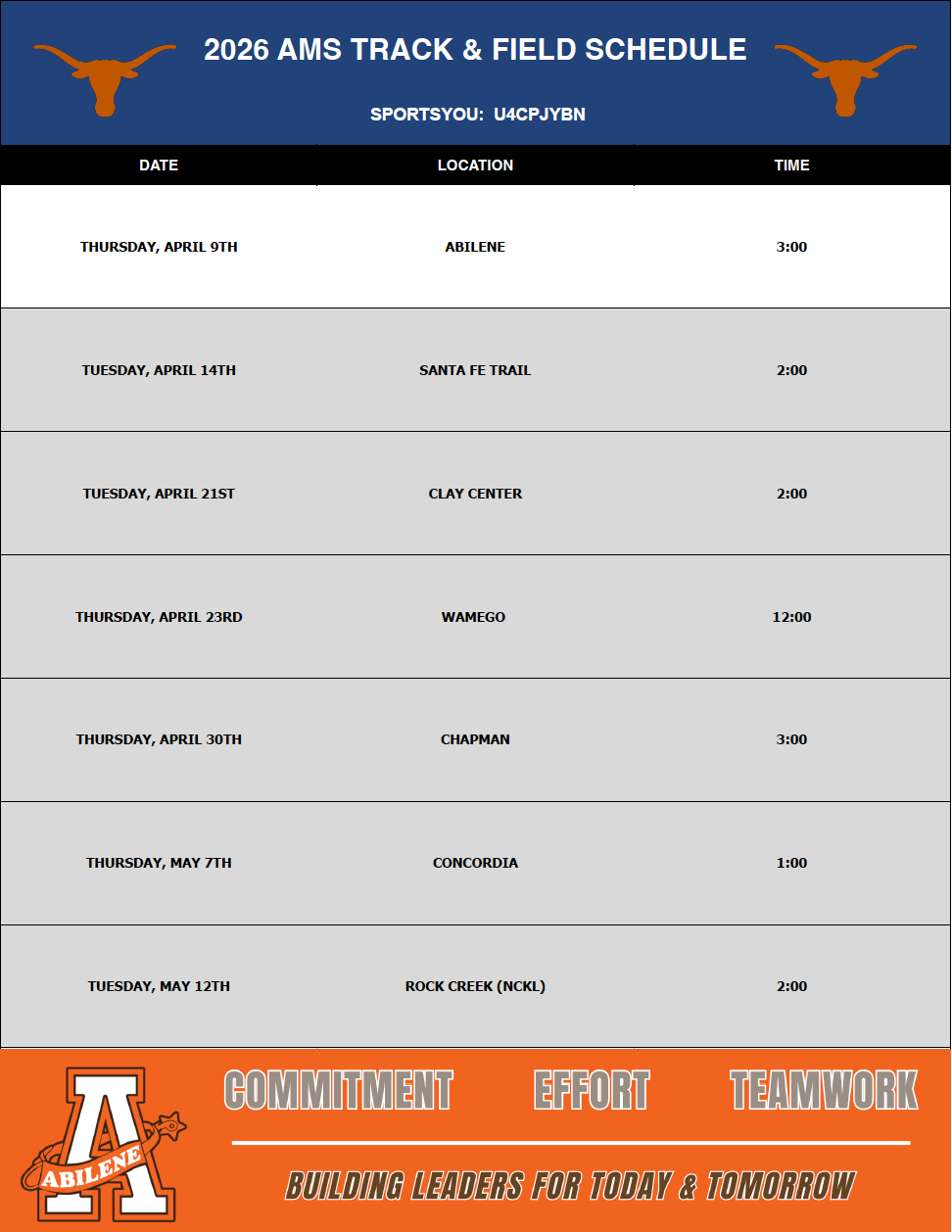 AHS football schedule