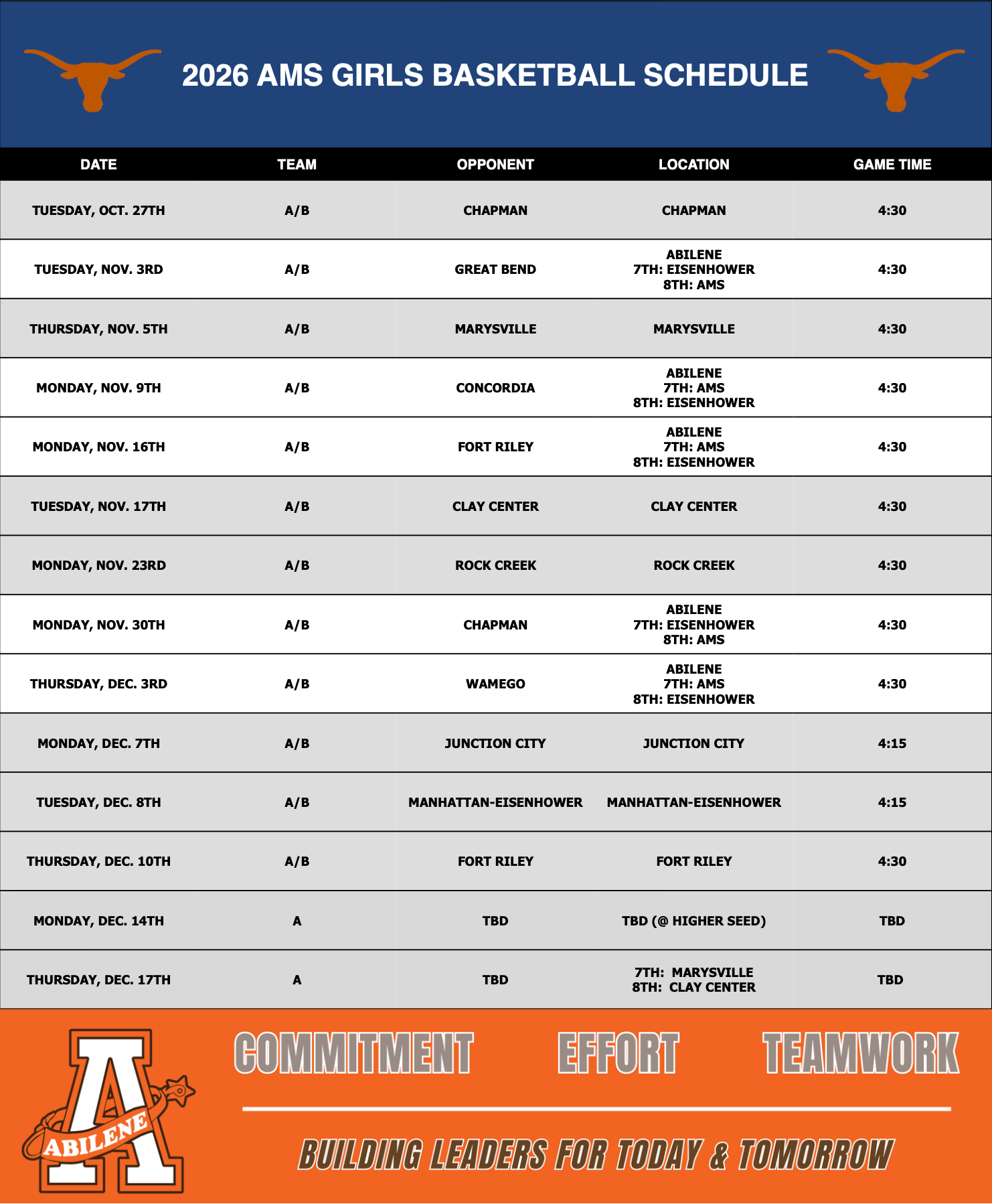 schedule
