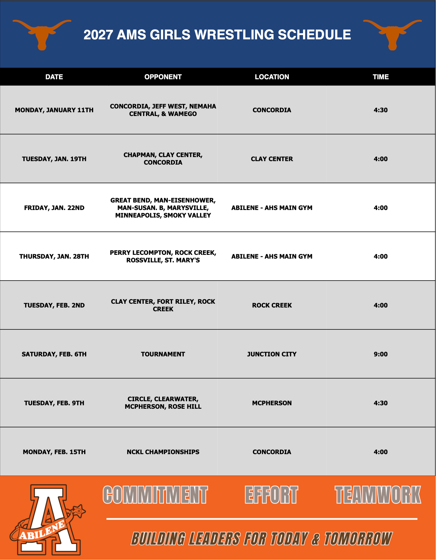 AHS football schedule