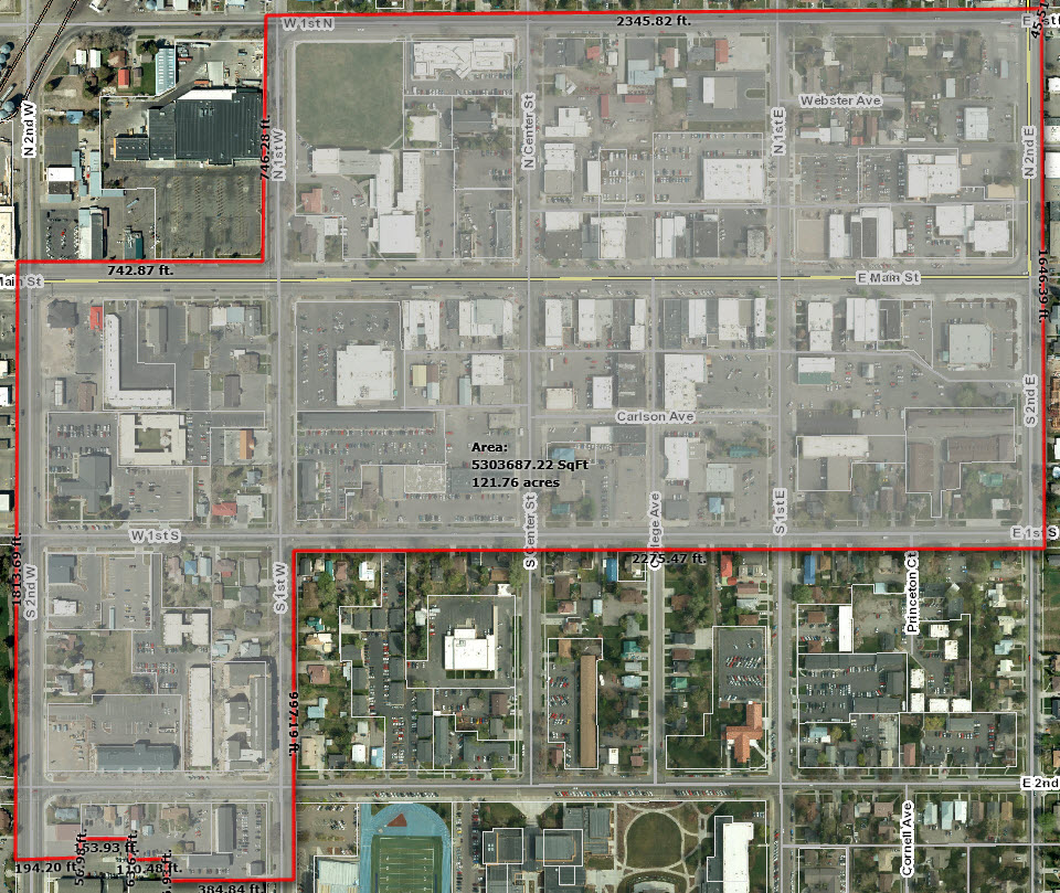 downtown area district map