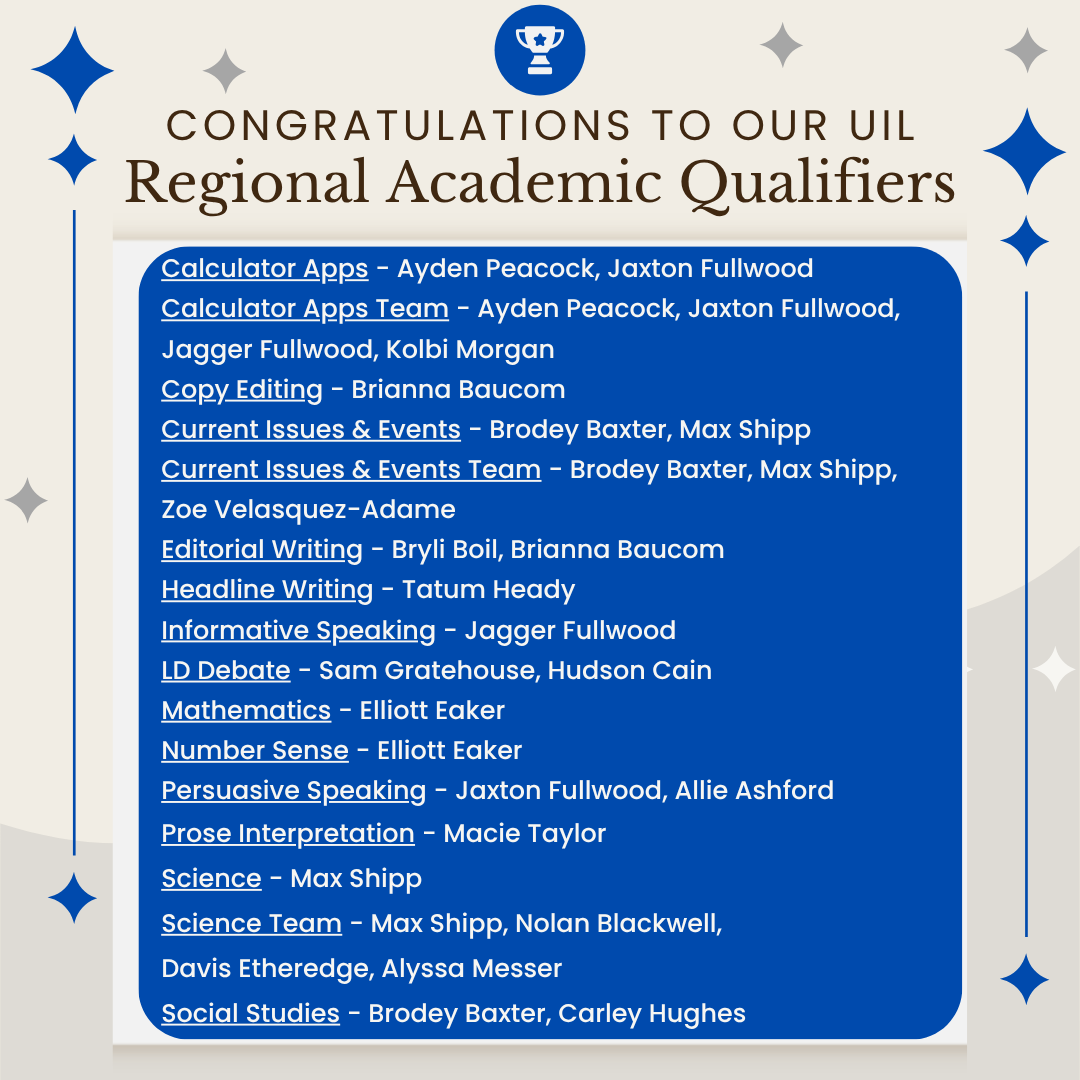 2026 Regional UIL Academic Qualfiers