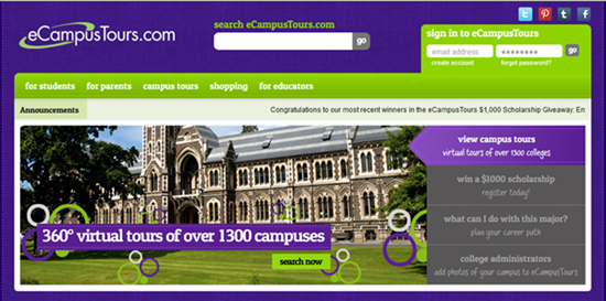 ECAMPUSTOURS.COM SCREENSHOT