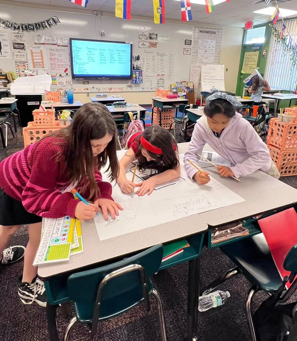 Students working in small group