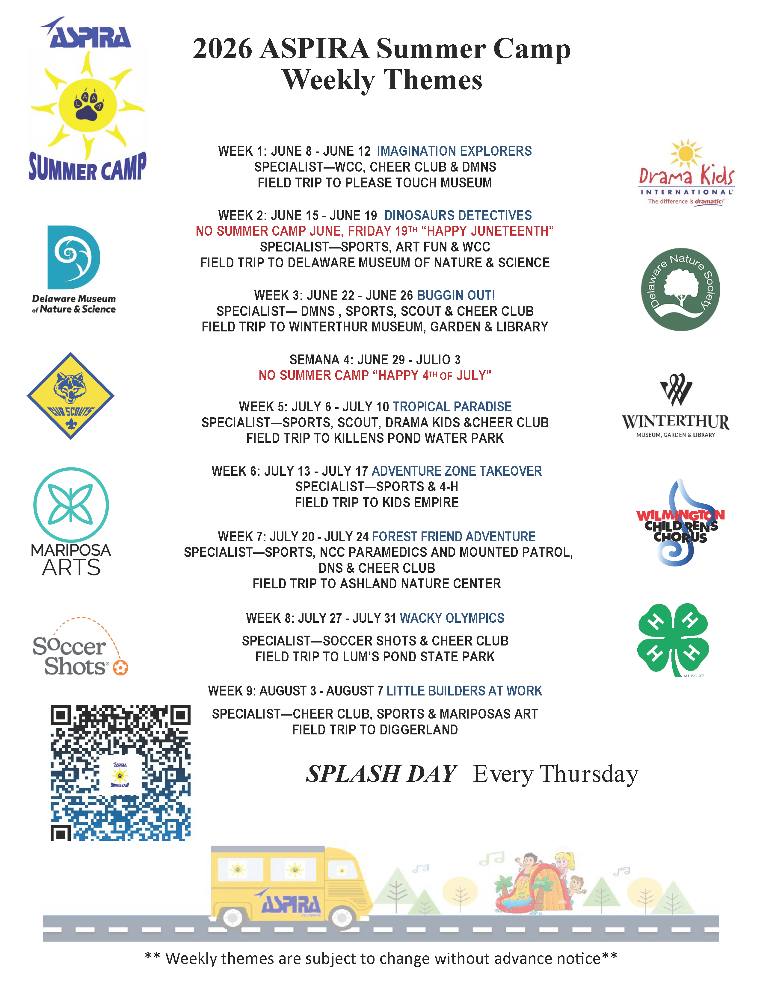 Summer Camp Themes 2026