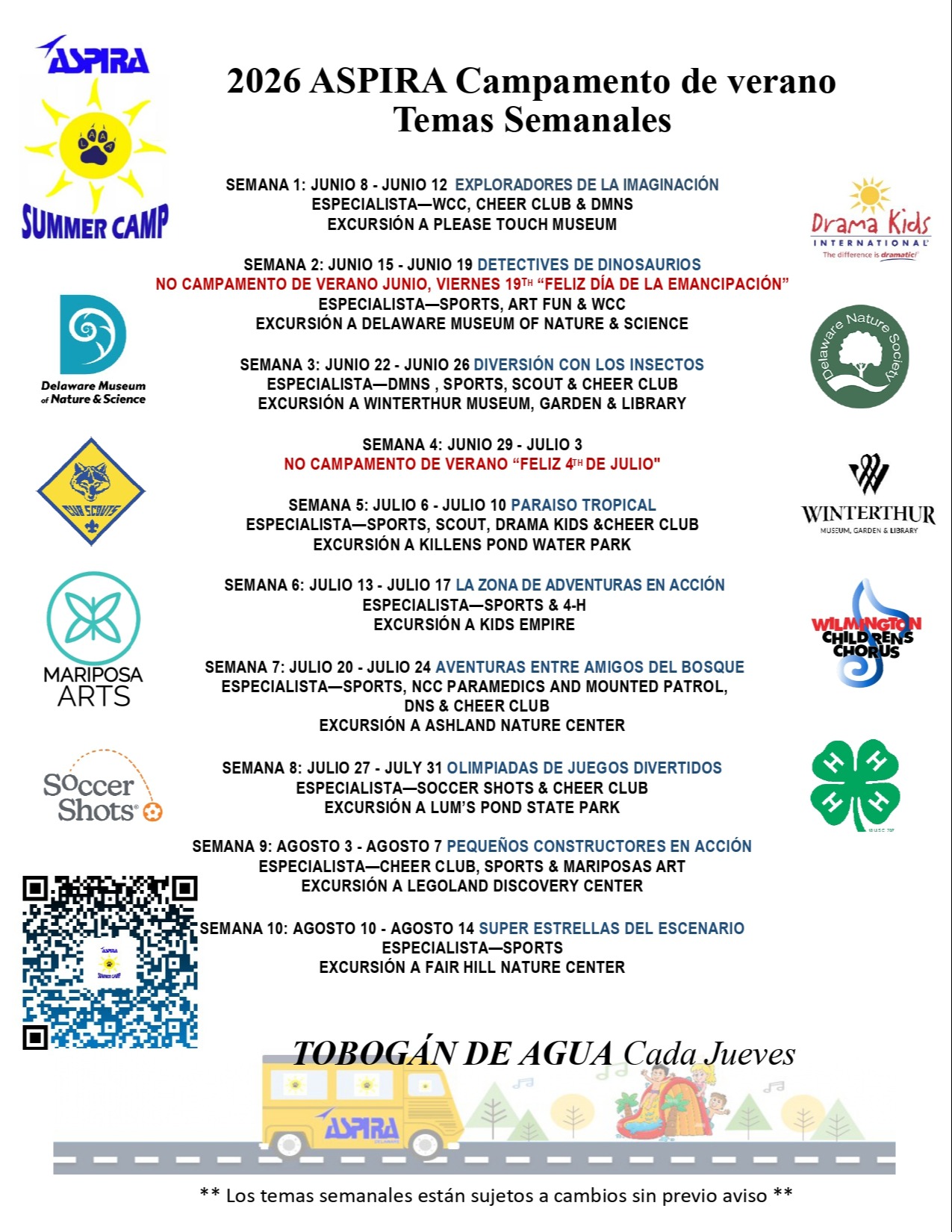 Summer Camp Themes 2026_Spanish