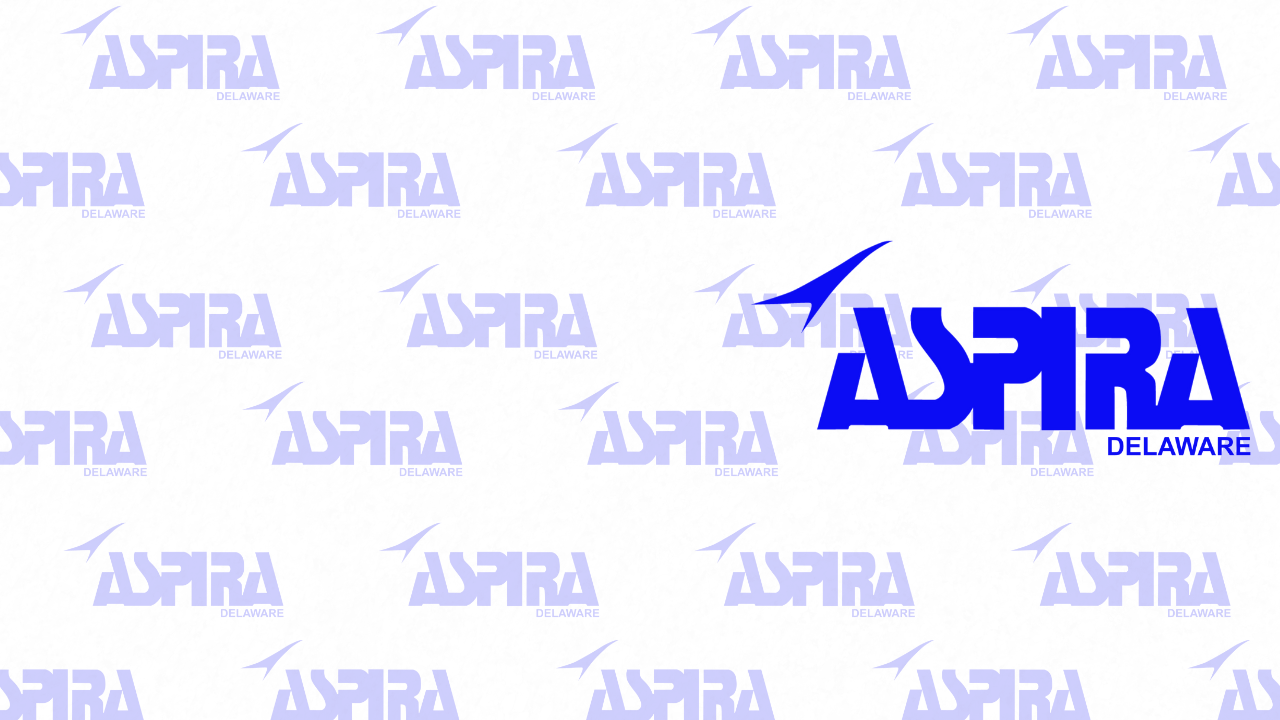 ASPIRA Delaware logo in blue step repeat
