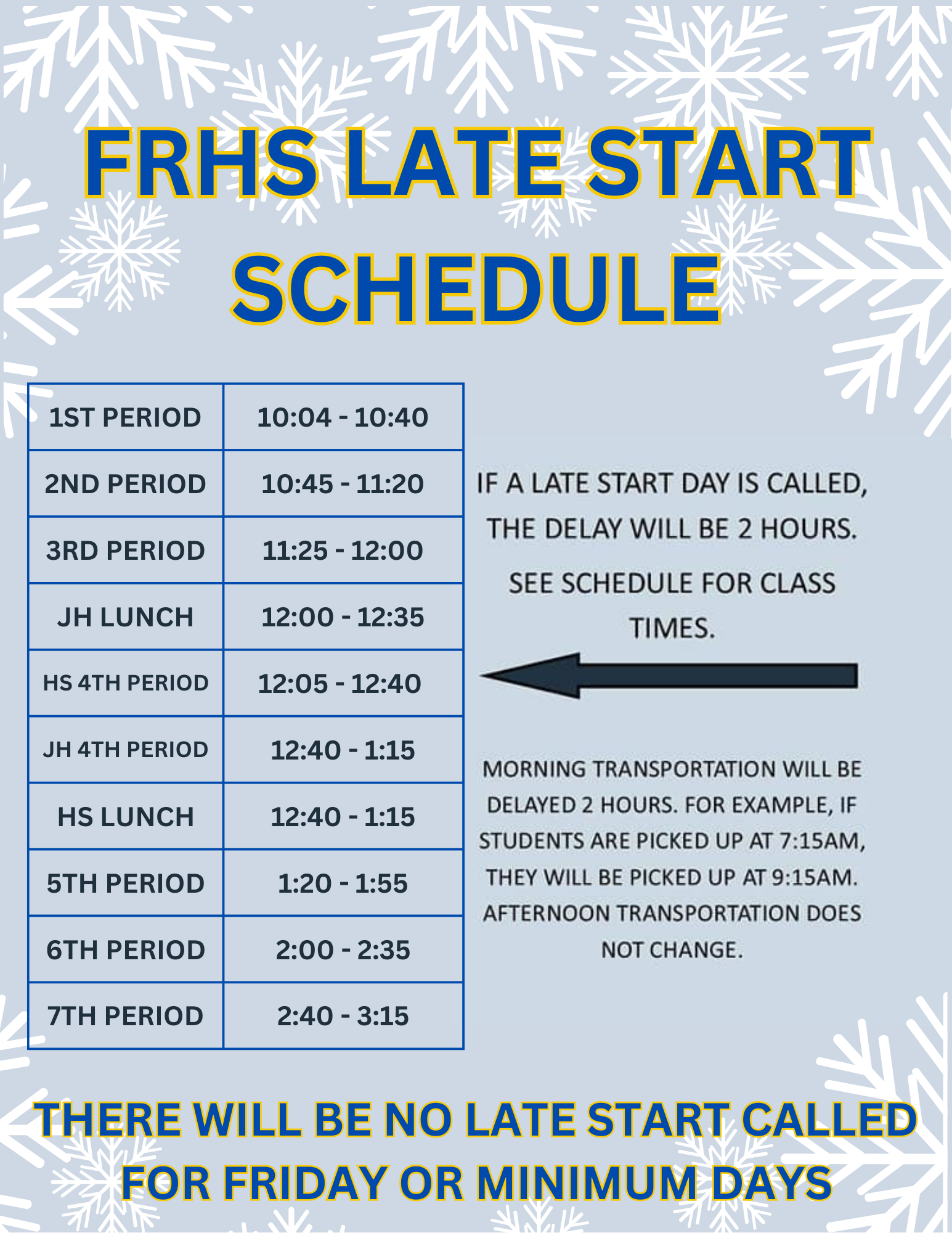 Late Start Schedule