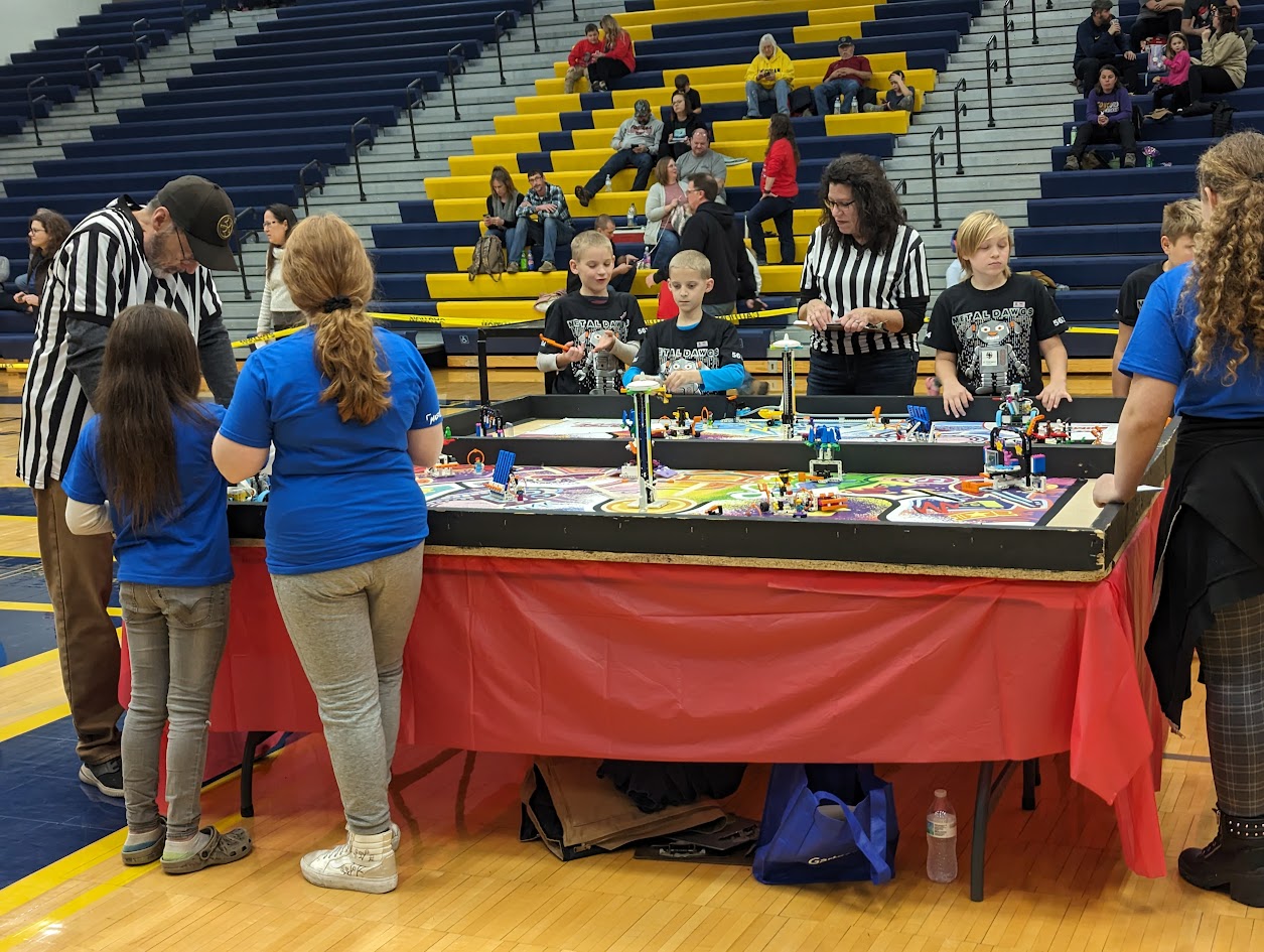 students in a robotics competition