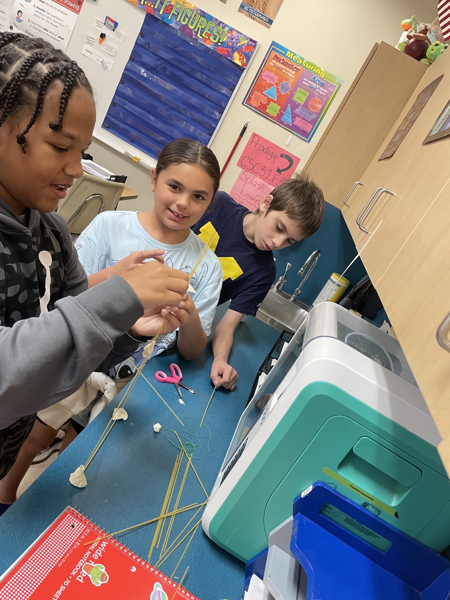 Three students in the lab