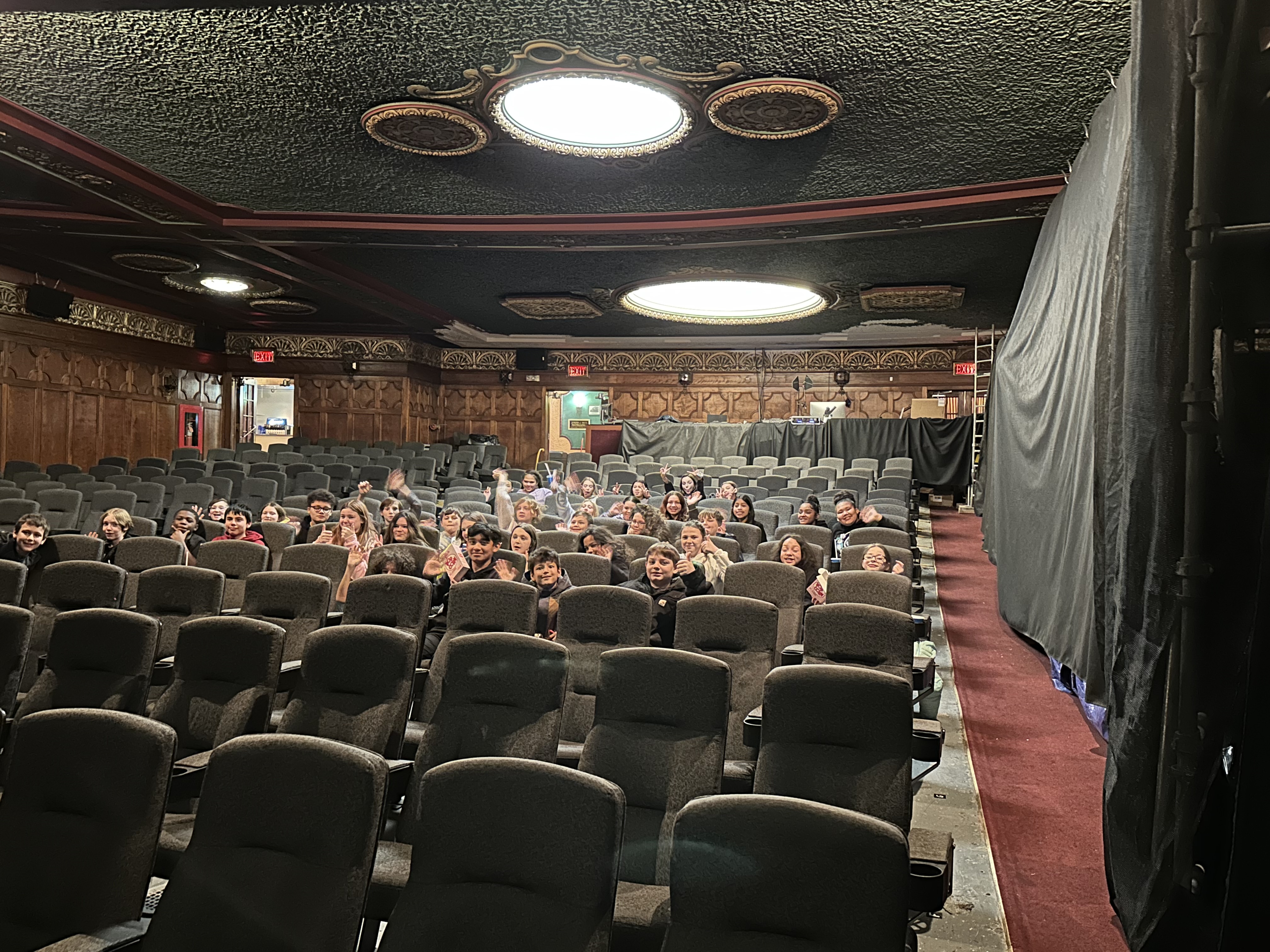 Students in a theatre