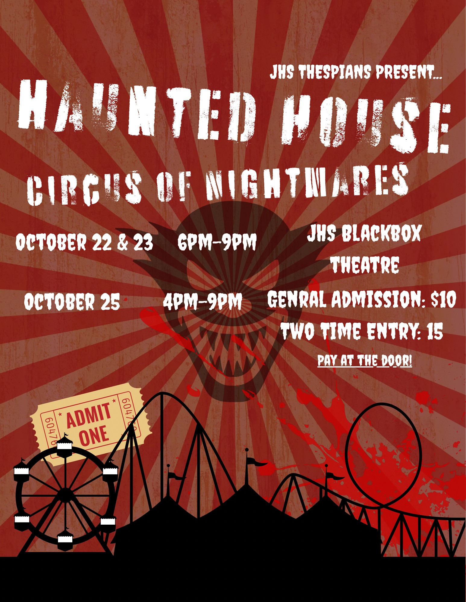 Haunted House Circus of Nightmares Flyer