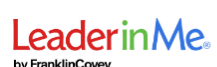 The logo for 'Leader in Me' by FranklinCovey, featuring the text in red, green, and blue colors.