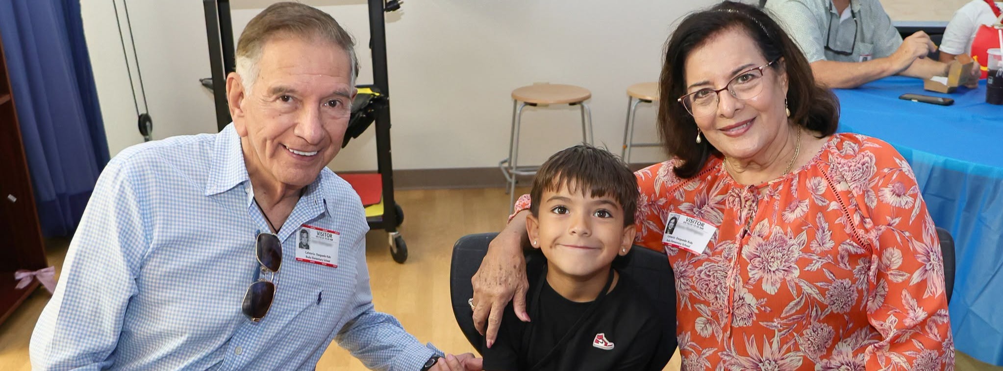Grandparents with their Buda elementary student for the Grandparents Day event at lunch.