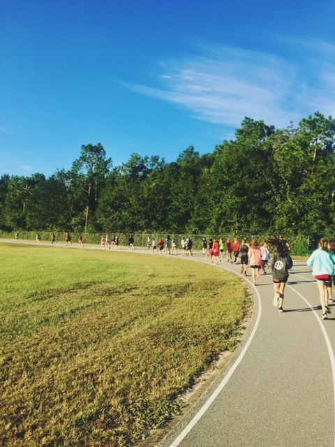 Athletes on the track.