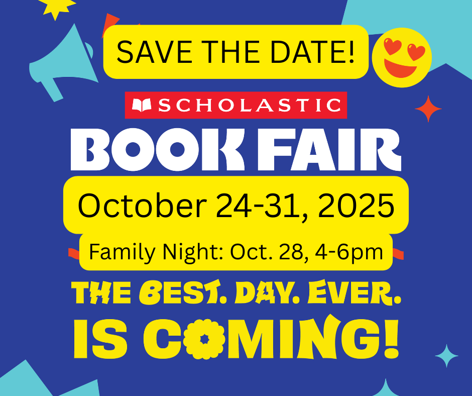 Fall Book Fair October 24th through 31st. Family night October 28th from 4 to 6 p.m.