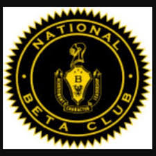 NATIONAL BETA CLUB logo with seal and the words 'BETA CLUB' inscribed on a gold badge.