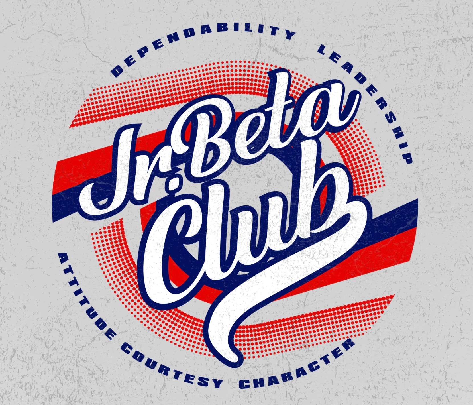 A stylized graphic representing the 'JR BETA CLUB' with a playful and retro design.
