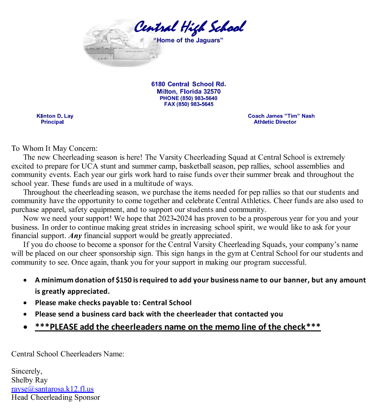 cheer sponsor 