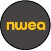 A circular logo featuring the letters 'nwea' in bold yellow font against a dark gray background.