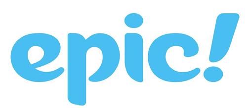 The word 'epic' is displayed in a playful, blue font with an exclamation mark, conveying a sense of excitement.
