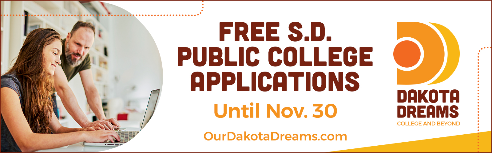 Free S.D.  public college applications until nov 30