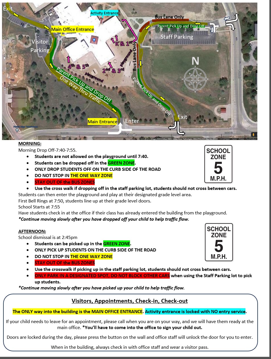 pick up and drop off procedures