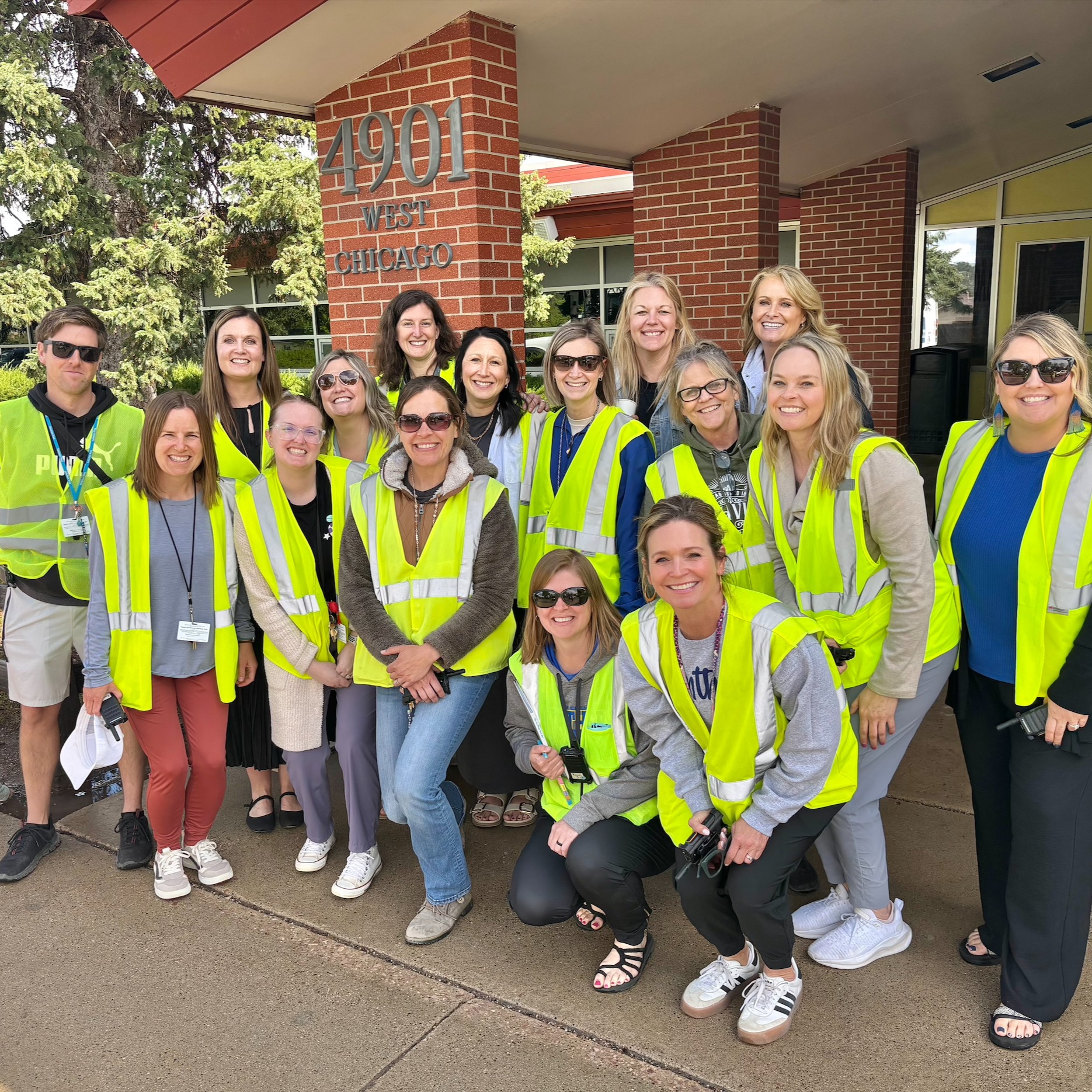 staff on duty in vests
