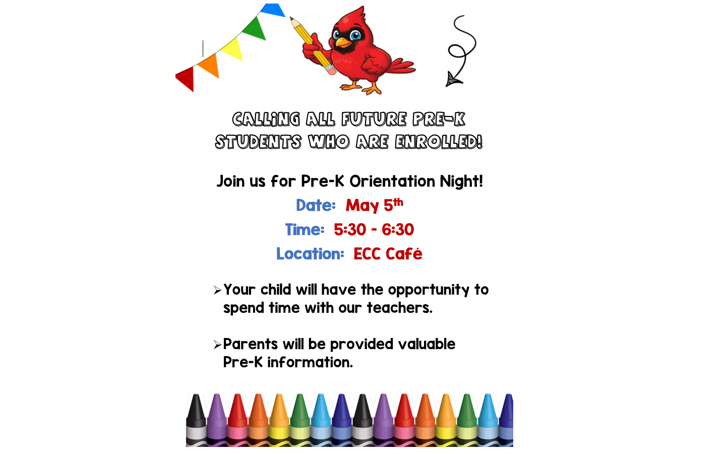 Pre-K Orientation Flyer